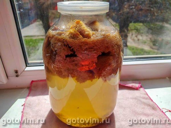 Домашній хлібний квас на дріжджах із хмелю з родзинками, Крок 06